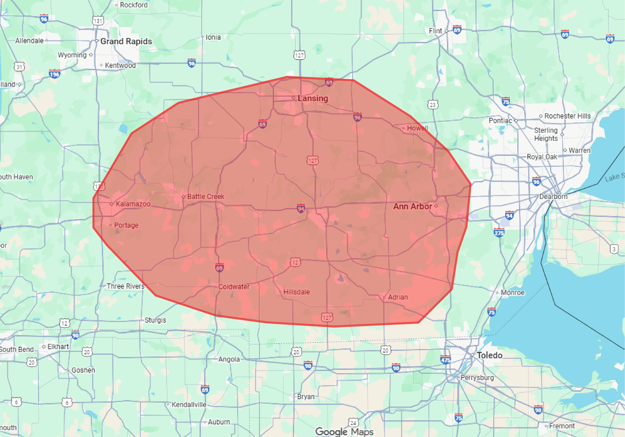 Western Michigan Map