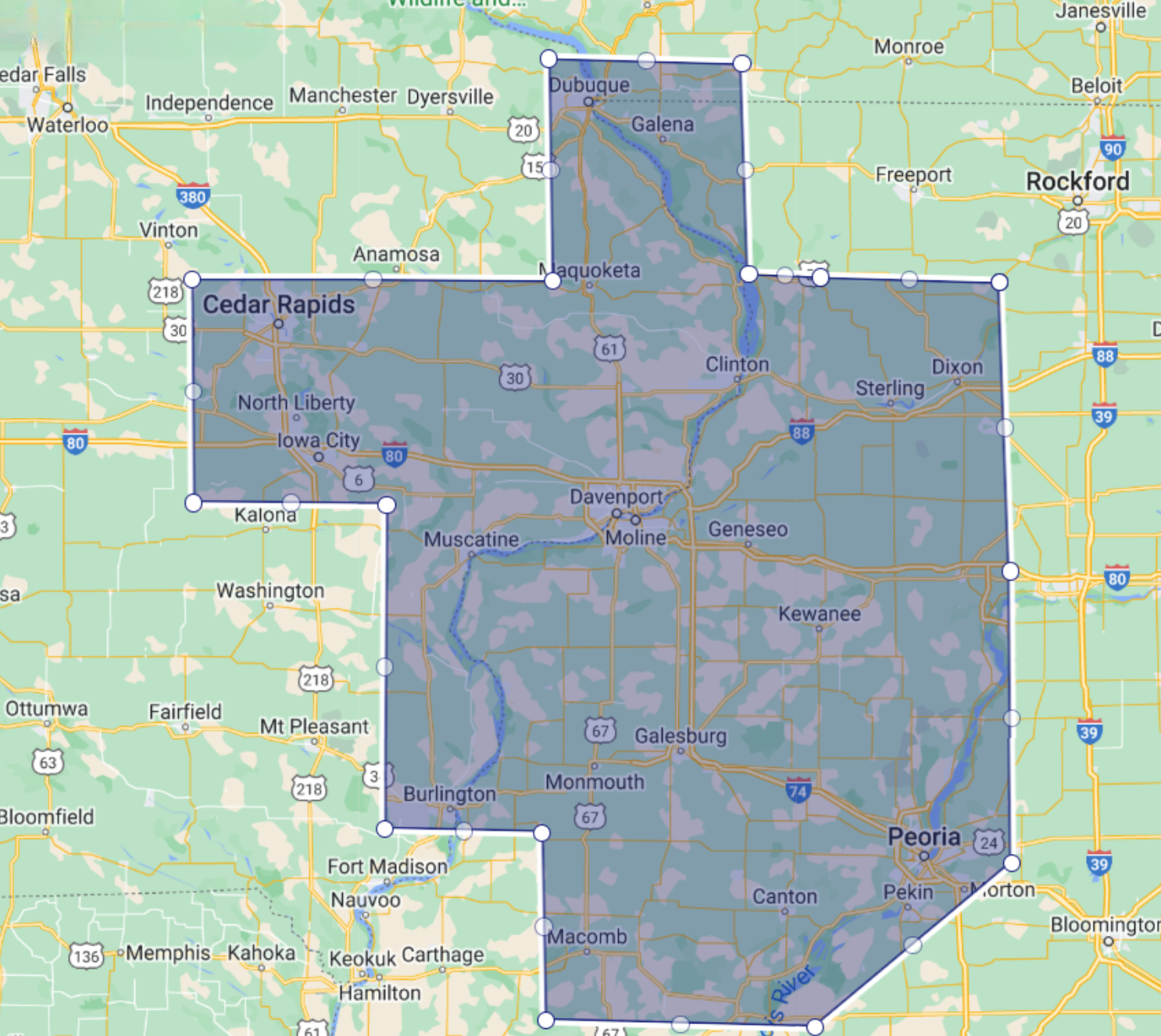 Quad Cities Territory Map